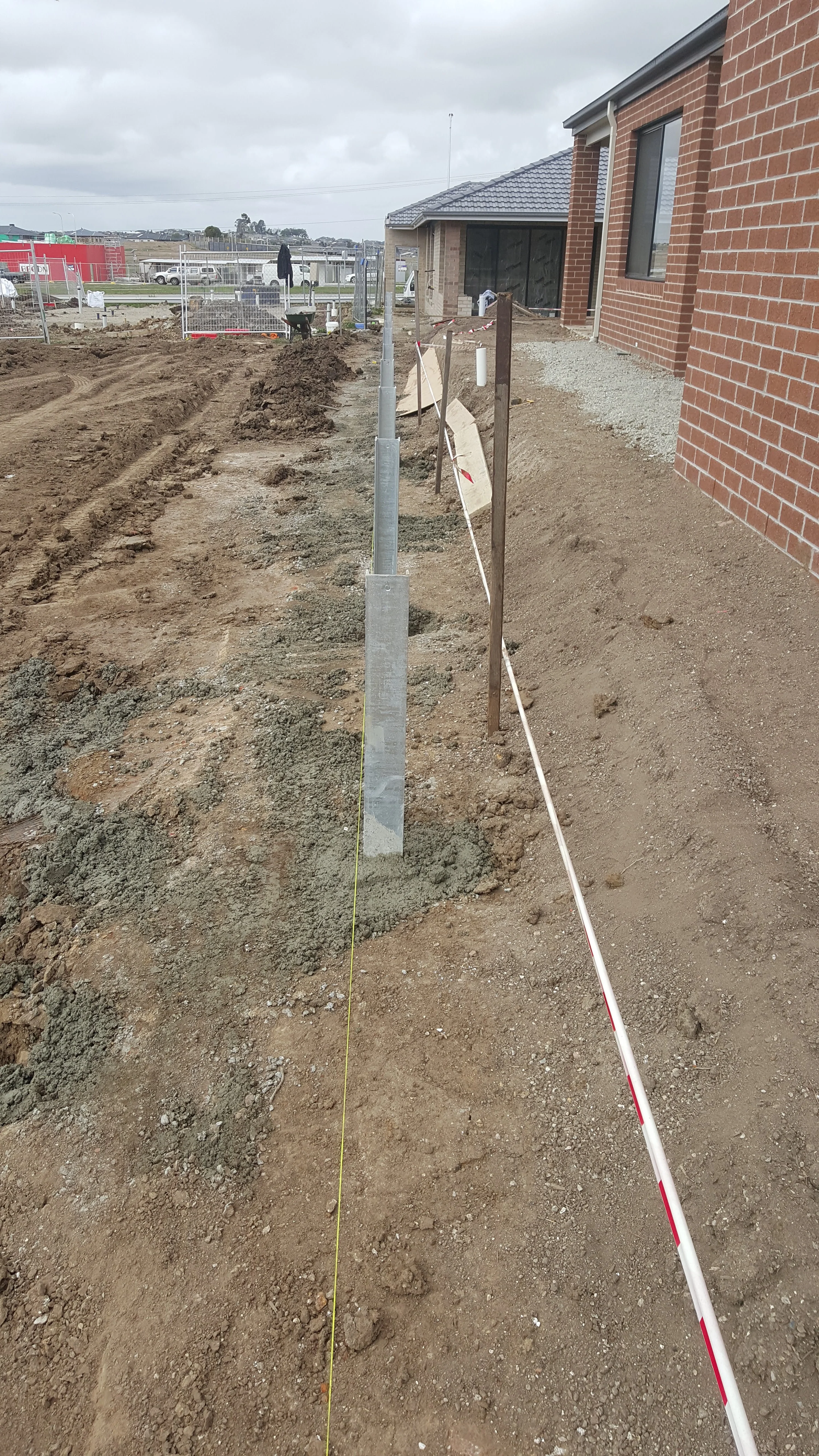 Boundary sleepers and fence frame before